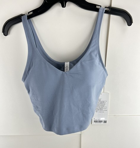 New Lululemon Align Tank Crop Bra Top Chambray Blue Yoga Gym Size 6 NWT
