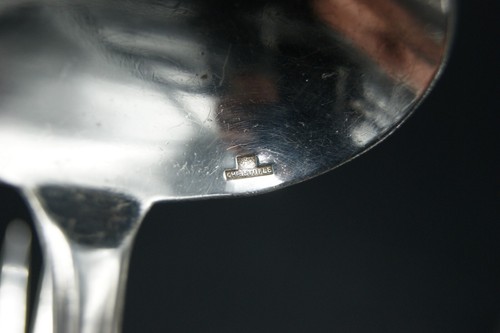 CHRISTOFLE 1 SET 6 SERVING PIECES 3 FORKS & 3 SPOONS SILVERPLATED PARIS FRANCE - Picture 16 of 18