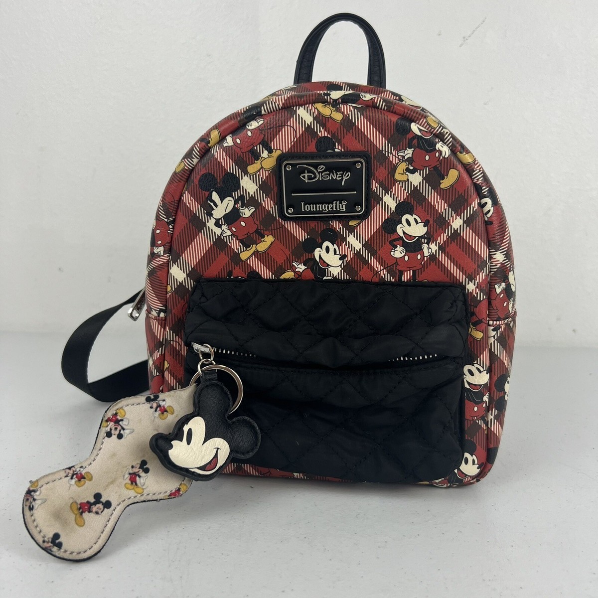 Loungefly Disney Mickey Mouse Red Plaid Mini Backpack | eBay display picture 2