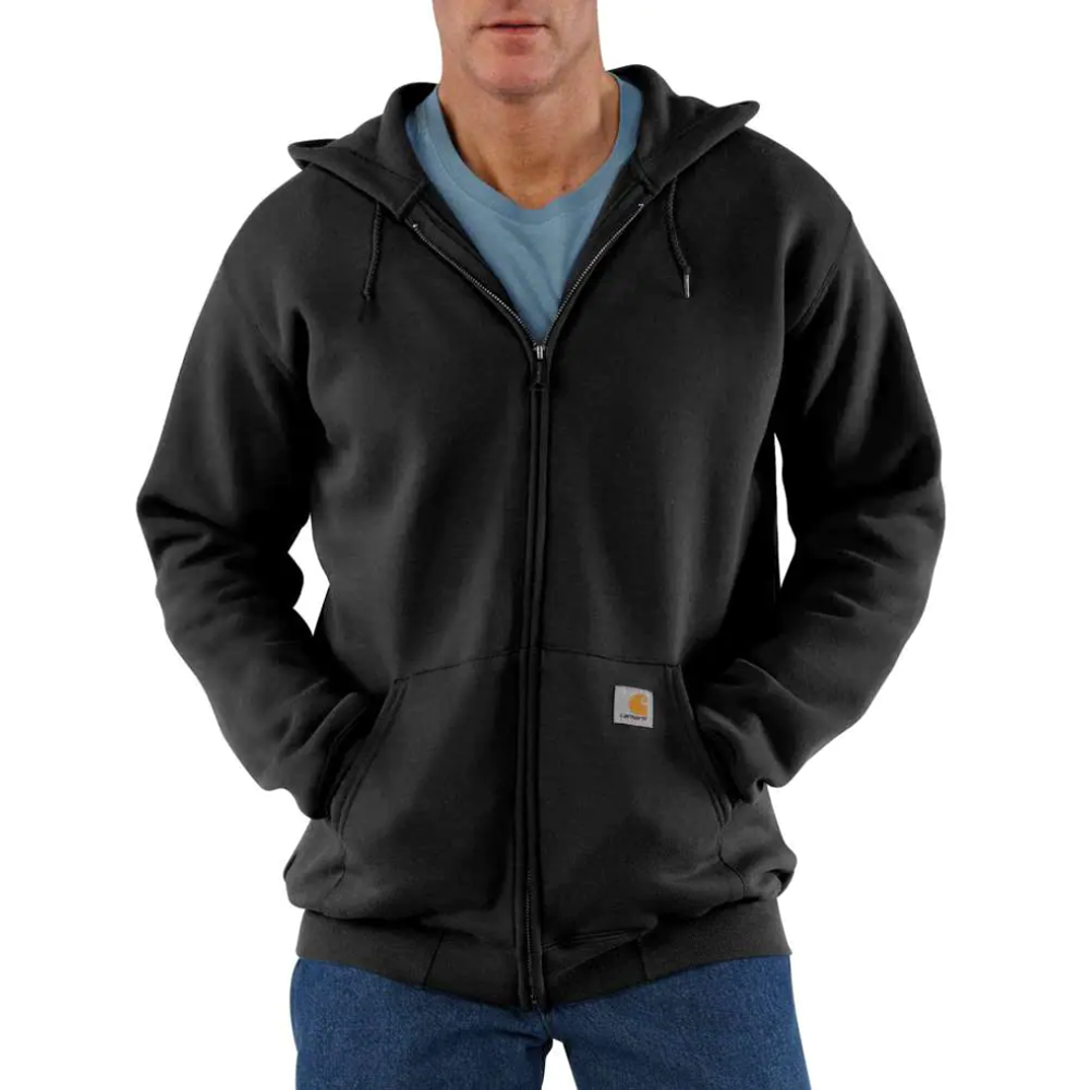 Carhartt Men's Midweight Hooded Zip Front Sweatshirt-Black-xl