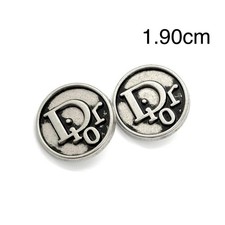 DIOR vintage silver buttons 19.2mm set of 2