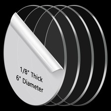 4 Pcs 1/8 Inch Round Clear Acrylic Sheets 6 Inch Diameter Acrylic Circle Blan...