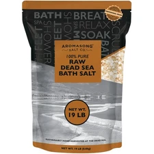 19 lbs Bath Salt Soak - Raw Dead Sea Salt Minerals, Bulk Pack