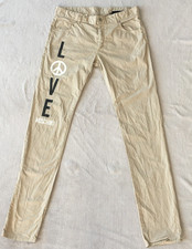 Love Moschino mens Beige Peace Denim Jeans Trousers Pants size 34