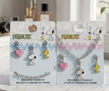 Peanuts Snoopy  Woodstock necklace, bracelet  3 charms sets from Claire's New