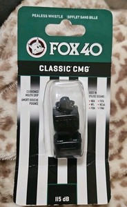 Fox 40 Pealess Whistle 115 dB Classic CMG Cushioned Mouth Grip Sport Referee New