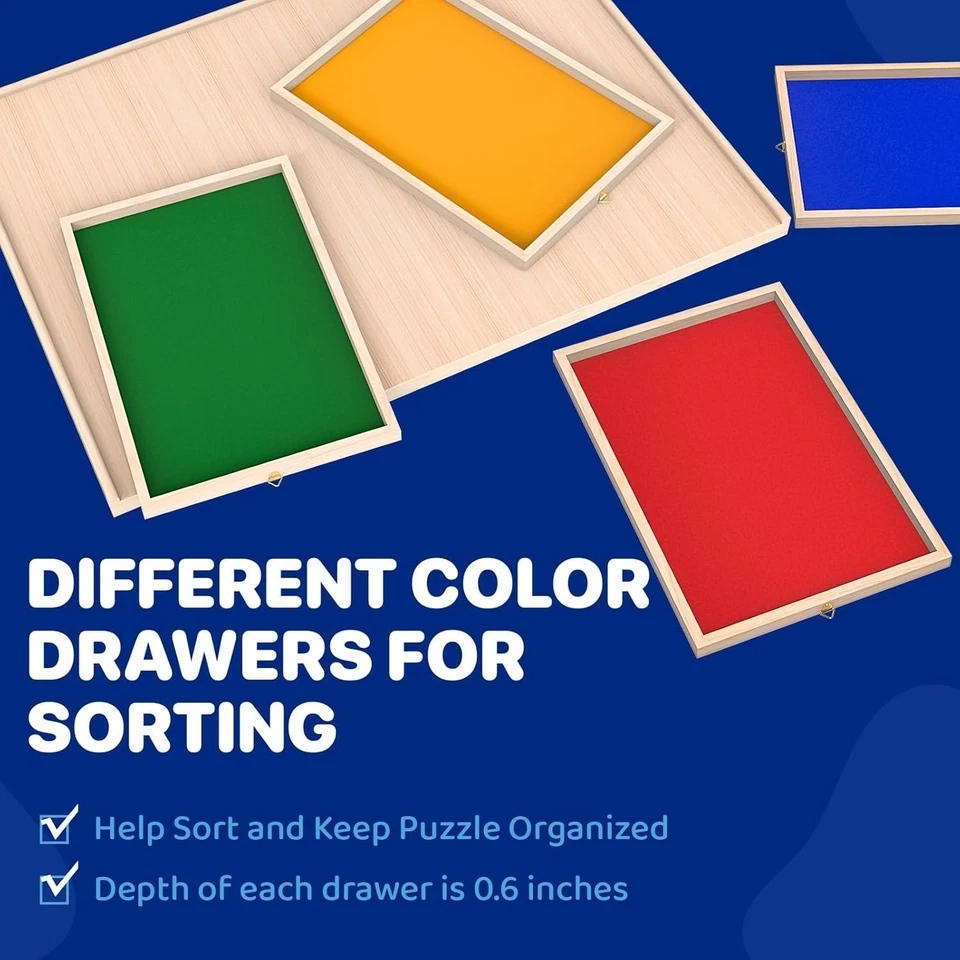 便携式木制拼图桌适用于拼图爱好者 — 第 4/4 张图片