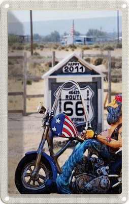 Blechschild 18x12 cm Amerika Route 66 Biker California Bildmotiv Reisemotiv Aben