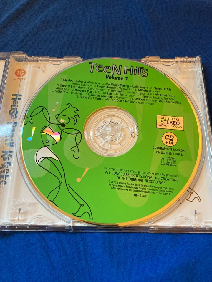 House Party Karaoke Teen Hits Volume 7 (CD+G, 2005, Compass Productions) - Image 4 of 4