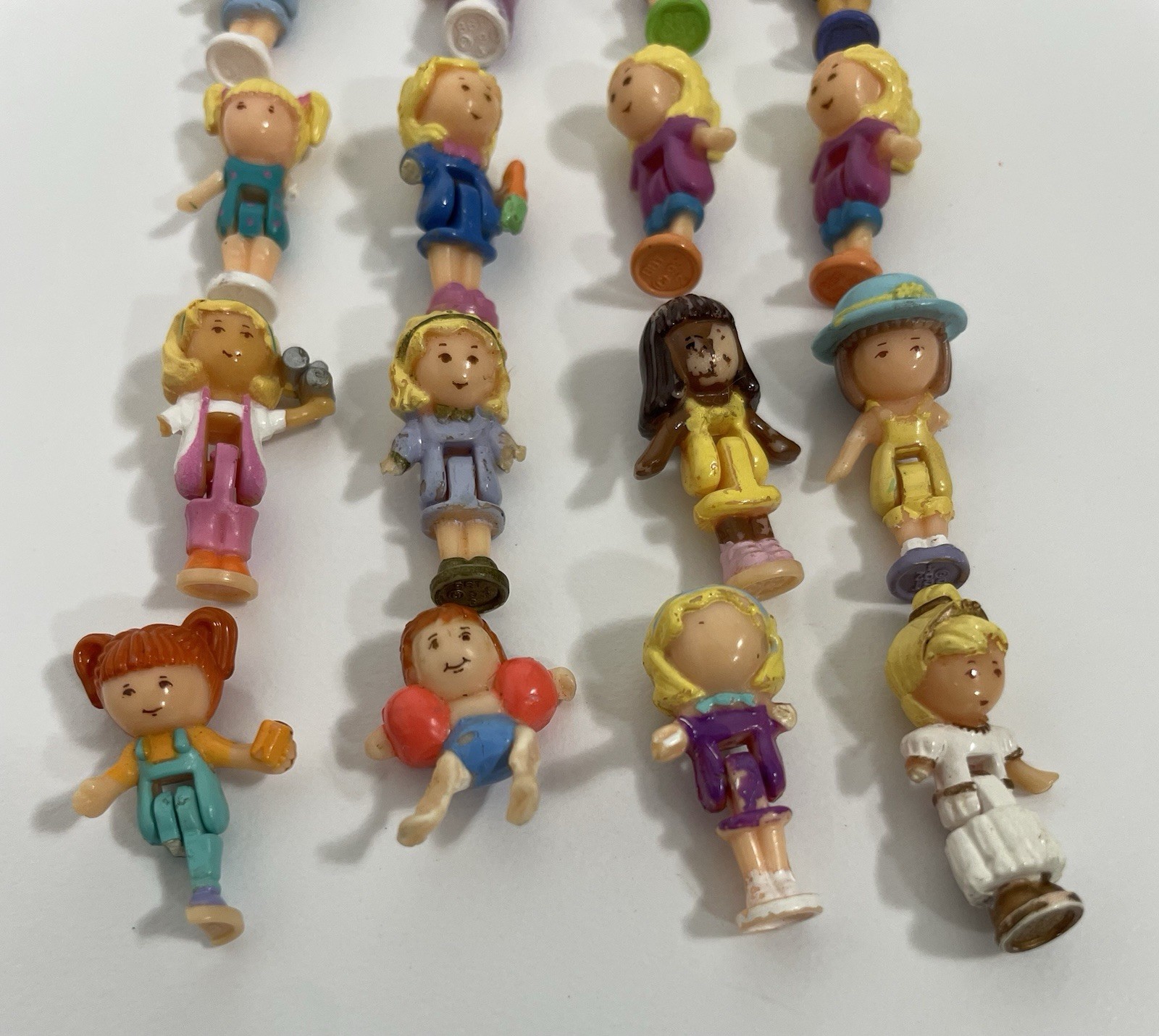 DAMAGED Vtg Polly Pocket Figure Lot Bluebird Girl Dolls Mini 1980s 1990s Compact