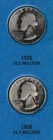 Whitman Album w/ 11 Different US Silver Washington Quarter Coins