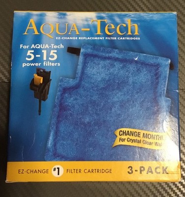 Aqua Tech EZ Change Replacement Filter Cartridges for Clear Aquarium Water 5-15