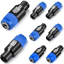 Zhengmy 8 Pack Nl4FC Speaker to 1/4 6.35mm Adapter, black, blue, silver