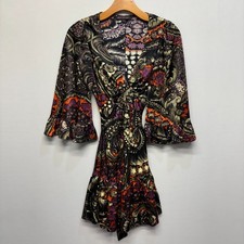 Vintage Betsey Johnson Belted Mini Floral Dress Size 2 Boho Made in USA D084 -3