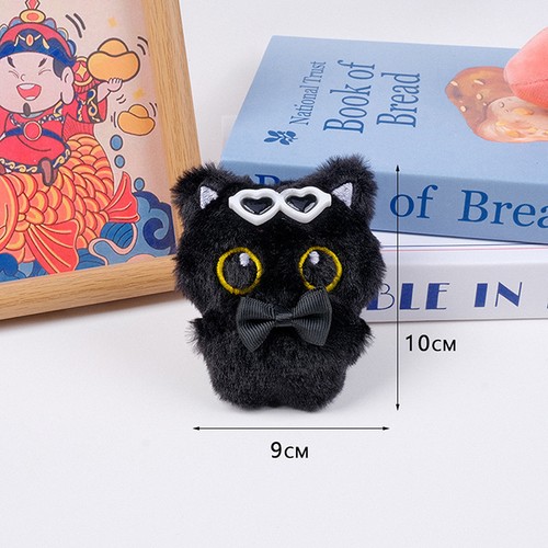 Cute Cartoon Plush Black Cat Keychain Pendant Creative Backpack Decoration Gifts - Picture 7 of 11