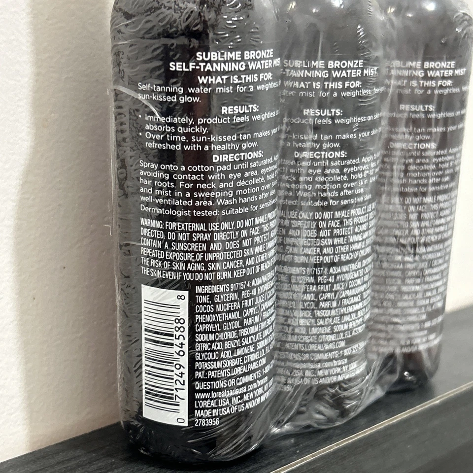 3x L'Oreal Paris Sublime Bronze Self Tanning Facial Mist, Water-Based Formula - Image 3 of 4