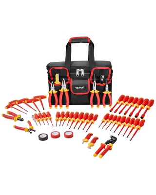 VEVOR Insulated Screwdriver Set 50-Piece Insulated Tool Set Electricians 1000V