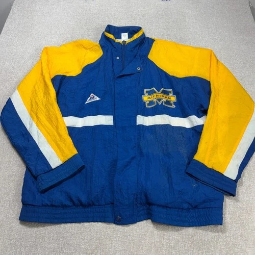 Vintage Apex One Michigan Wolverines Windbreaker Jacket Mens XL Blue Yellow - product listing photo