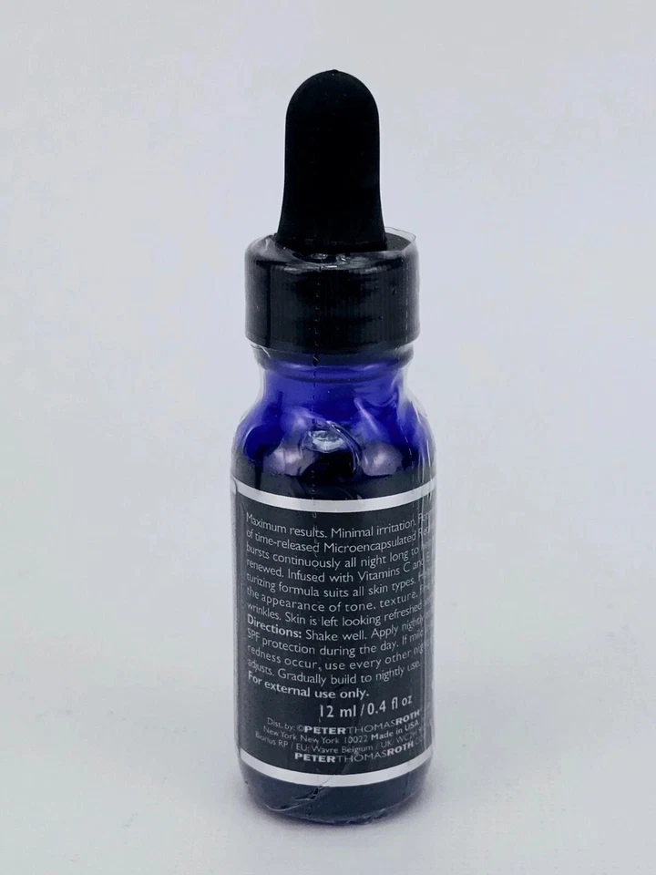 Lote de 2 ~ Peter Thomas Roth Retinol Fusion PM Vitamina C Vitamina E Cuentagotas 0.4oz Foto 4 de 4