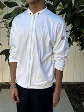 Fila Italy USA Sz 38 Jacket White Windbreaker