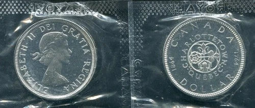 Proof-Like 1964 Canadian $ 1 Dollar Silver Coin - .800 Silver