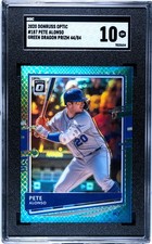 2020 Panini Donruss Optic #187 Pete Alonso SGC 10 Green Dragon Prizm /84
