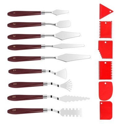 Art Painting Tool Set 15pcs Palette Knives Scrapers Stainless Steel Easy Clean