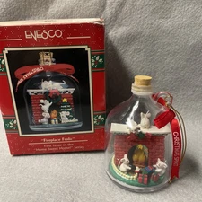 1991 ENESCO ORNAMENT HOME SWEET HOME SERIES ~FIREPLACE FROLIC~ FIRST ISSUE