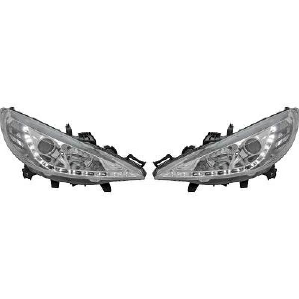 Designscheinwerfe.Set Passend FüR Peugeot 207 Baujahr 06-12 Klarglas/Chrom-image