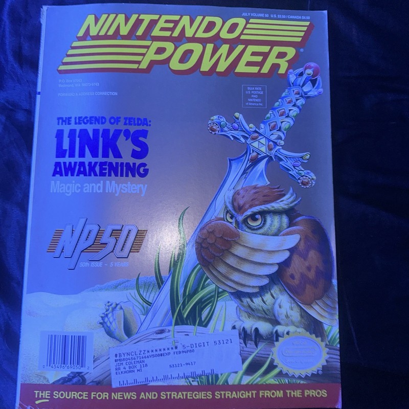 Nintendo Power Magazine 50th Issue Vol 50 July 1993 Zelda Link's Awakening