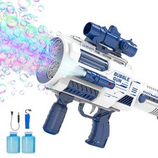 Bubble Guns Automatic with Buildin Bubble Solution 4.4 oz, 3 Fans Drive 6X Le...