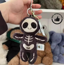 Jellycat Skeleton Bob Plush Bag Charm Keychain   Halloween Limited Edition NWT