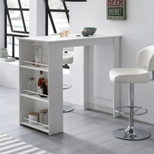 Bartisch 3 Fächer Weiß 120 x 107,5 x 60 cm Stehtisch Kächenbartisch
