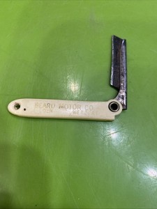 Vtg Beard Motor Co. Lincoln Mercury white Bakelite Advertising GITS RAZOR Knife