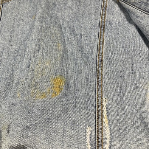 Old Navy Denim Jacket Womens XL Hand Painted Tiger Mountains Moon Distressed Art - Picture 14 of 21