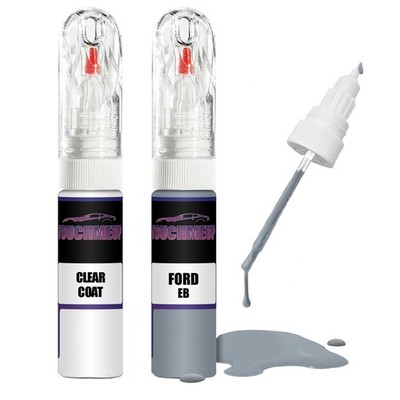 Lackstift für FORD CHROMA CRYSTAL BLUE EB + Klarlack Pinsel Kratzer Fix Kit