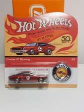 1:64 Hot Wheels 2018 Redline 50th Anniversary 1967 Custom Ford Mustang Red ...B4