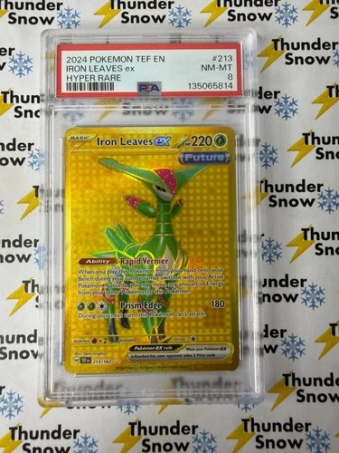 2024 Pokemon Temporal Forces #213 Iron Leaves ex Hyper Rare PSA 8