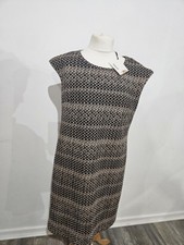 Lavand BNWT Black and Beige Shift Dress Uk XL Zigzag pattern