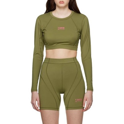 7 DAYS Active Cropped Longsleeve Shirt grün Damen Gr. S