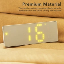 Digital Alarm Clock Adjustable Brightness Bright Yellow Number Desktop LCD