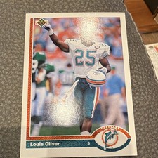 Upper Deck 1991 Louis Oliver Miami Dolphins #331 NFL Football Trading Card