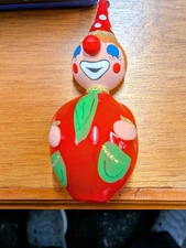 De Carlini Vintage 60s Red clown.handmade glass ornament. . A delightful clown.