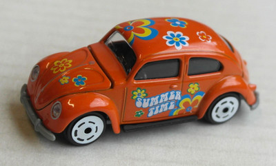 Majorette VW Volkswagen Käfer Beetle orange Flower Power Hippie Style Coccinelle