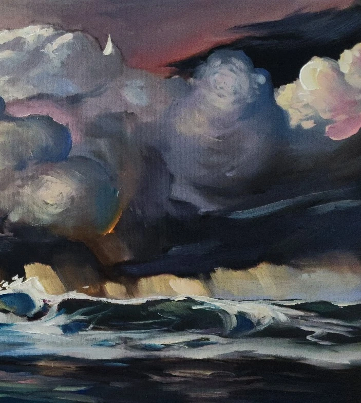 Морской пейзаж облака искусства подписанный холст жикле печать Хокинса небо импрессионизм R13 - Изображение 4 из 4