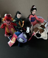 Disney Store Mini Bean Bag Mulan Warrior Cricket Mushu Khan Horse Little Brother