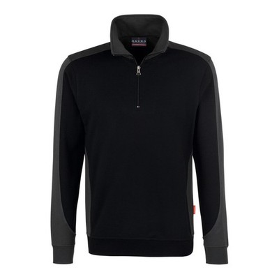 Hakro Zip-Sweatshirt Contrast Performance schwarz Unisex-Größe: S