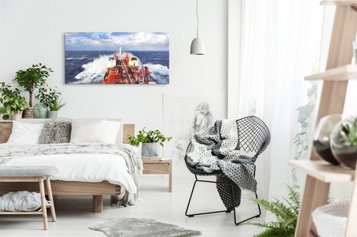 120x80cm Kunstdruck Bilder Frachtschiff auf hoher See Schiff Meer Ozean Wellen - Bild 4 von 7
