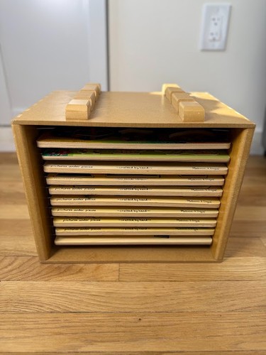 Melissa & Doug Natural Wood Puzzle Storage Case (Holding 11 Puzzles)