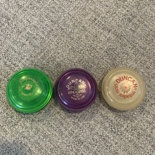Lot Of 3 Imperial  Duncan Imperial Yo-yo  s Green Purple Glow Made In USA